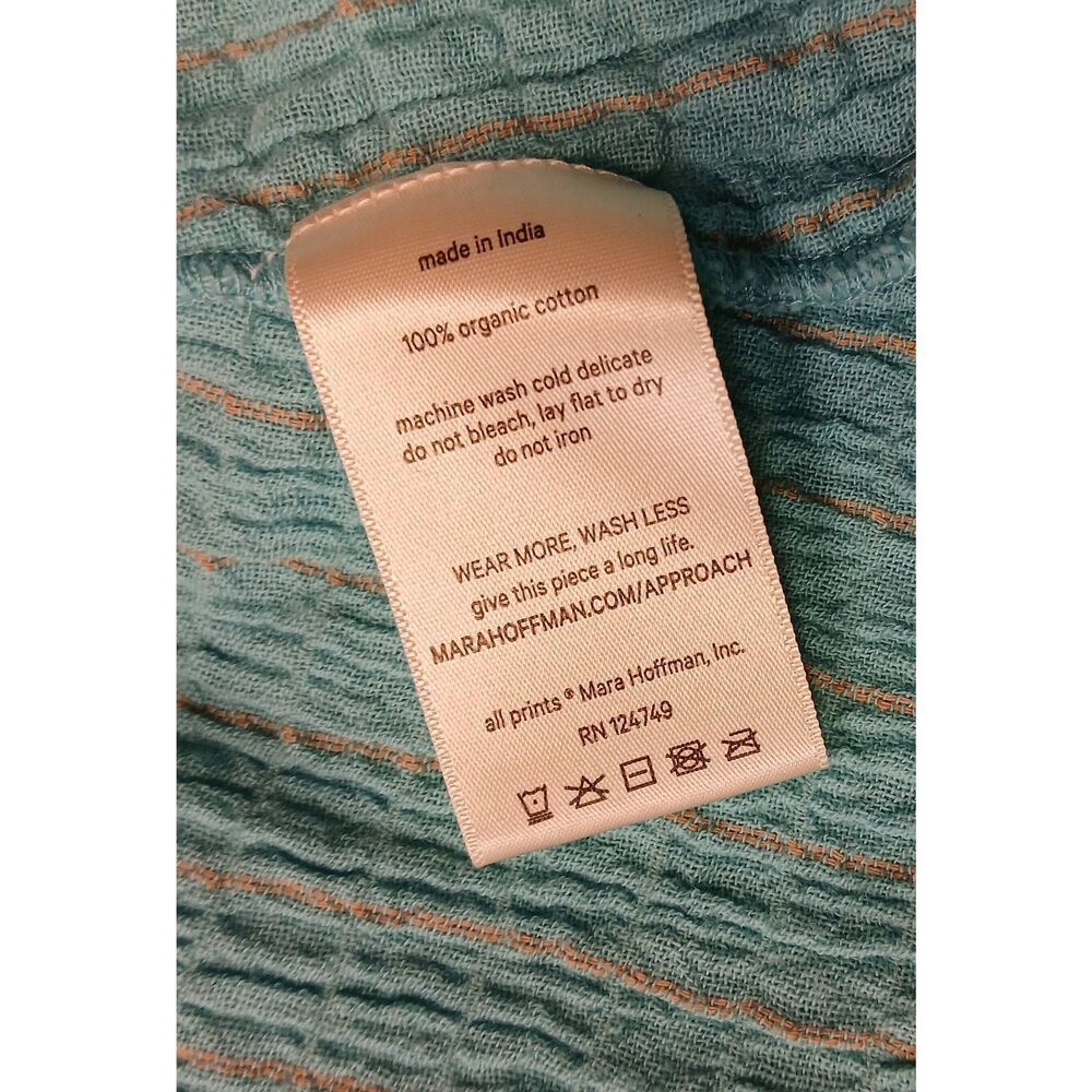 Mara Hoffman womens small Seersucker halter dress blue maxi organic cotton - Picture 9 of 10